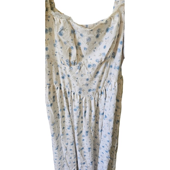 Cider Floral Puff Sleeve Midi Dress Cottagecore Lace Up Back Size‎ XL - Picture 10 of 13